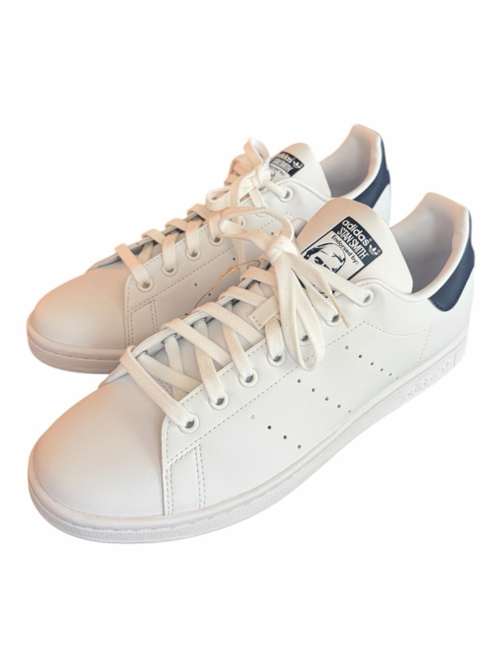 Adidas Stan Smith White Leather Sneakers with Blue Accents Women’s 11 NIB